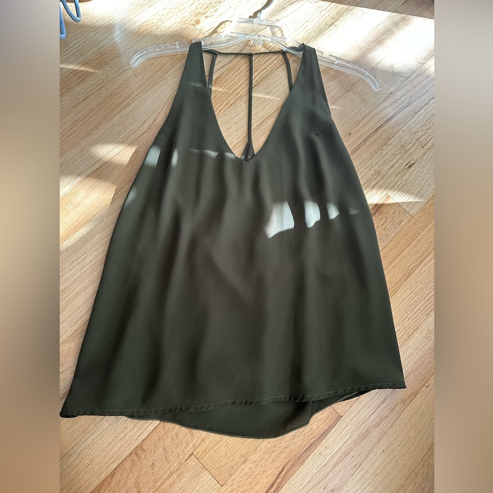 Olive Tank with Cute Back